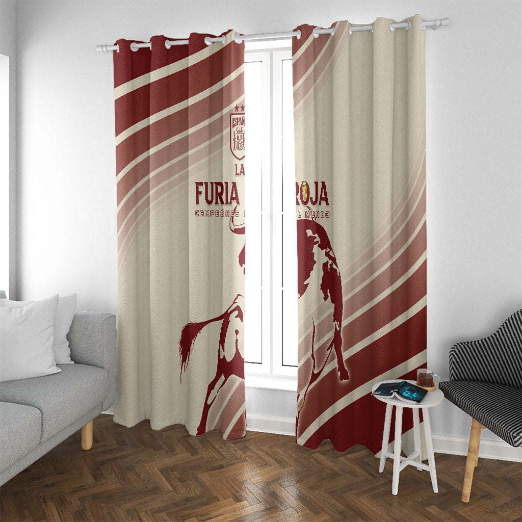 Spain La Roja Window Curtain Campeones del Mundo - Away Color