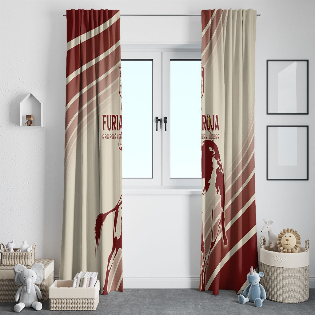 Spain La Roja Window Curtain Campeones del Mundo - Away Color