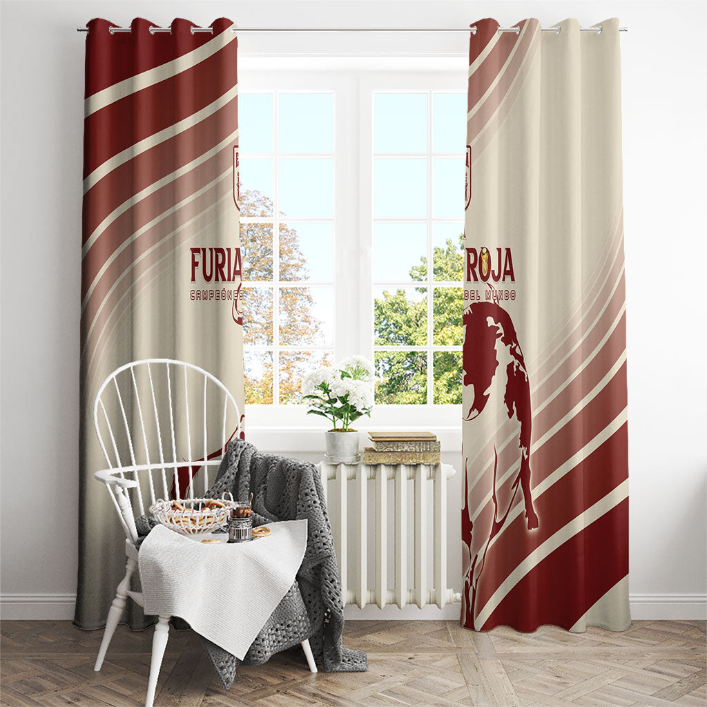 Spain La Roja Window Curtain Campeones del Mundo - Away Color