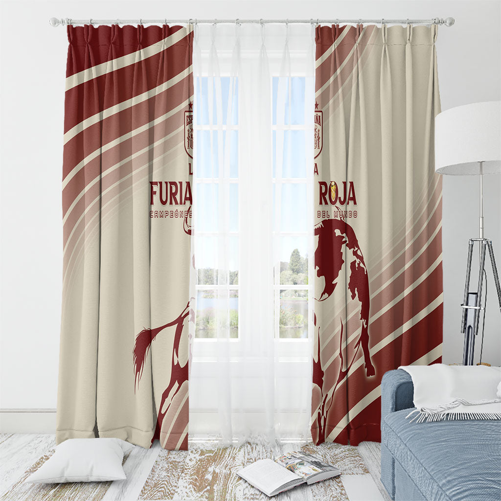 Spain La Roja Window Curtain Campeones del Mundo - Away Color