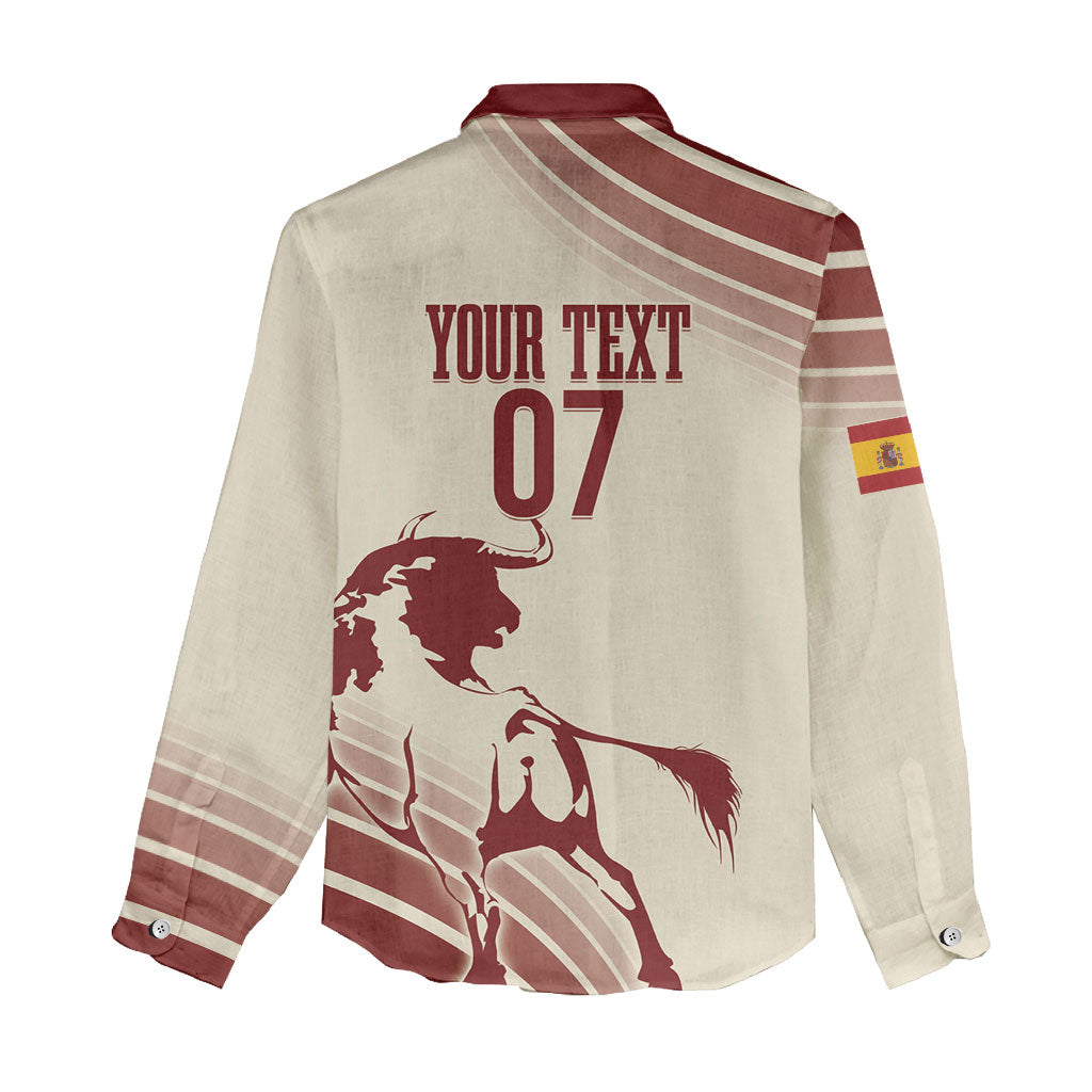 Spain La Roja Custom Women Casual Shirt Campeones del Mundo - Away Color