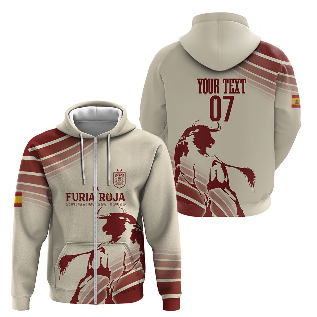 Spain La Roja Custom Zip Hoodie Campeones del Mundo - Away Color