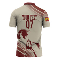 Spain La Roja Custom Zipper Polo Shirt Campeones del Mundo - Away Color