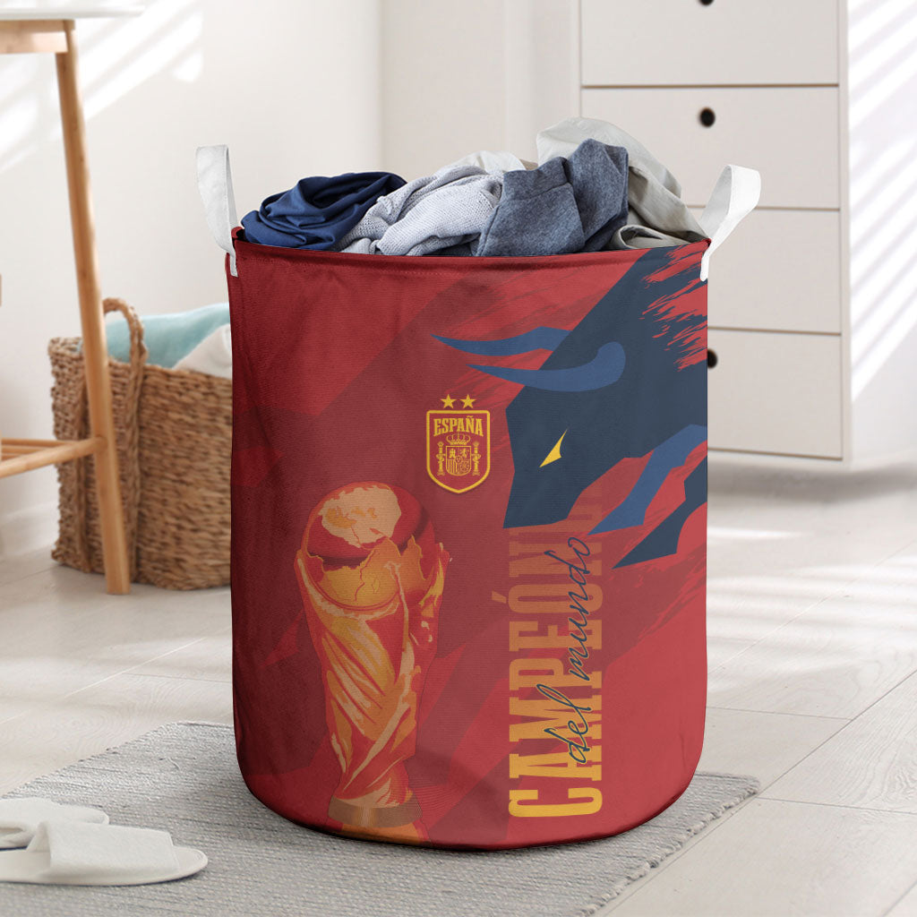 La Furia Roja Espana Laundry Basket Campeones del Mundo 2026