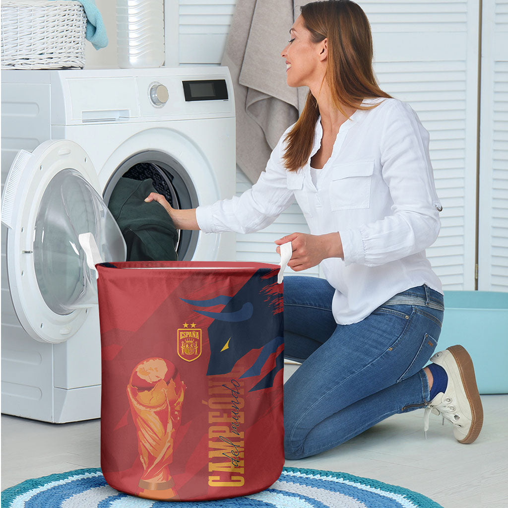 La Furia Roja Espana Laundry Basket Campeones del Mundo 2026