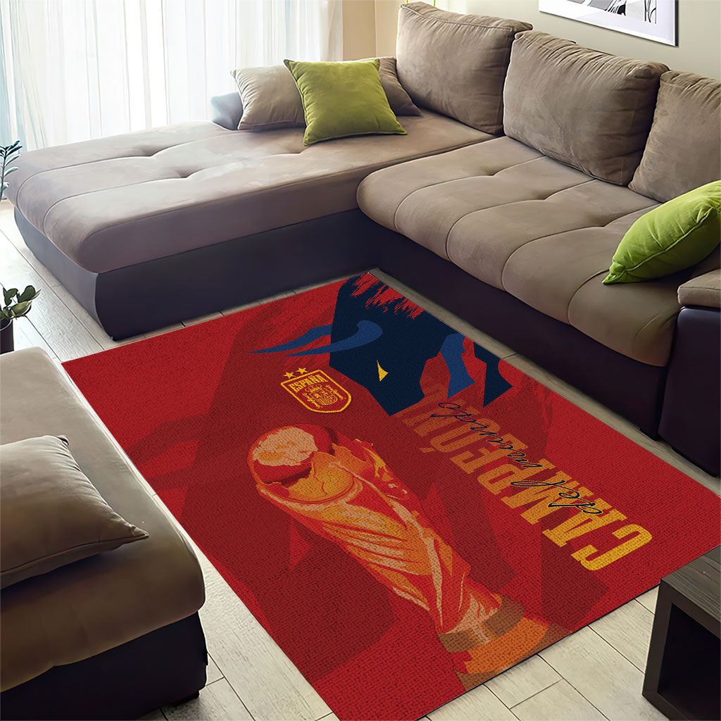 La Furia Roja Espana Area Rug Campeones del Mundo 2026