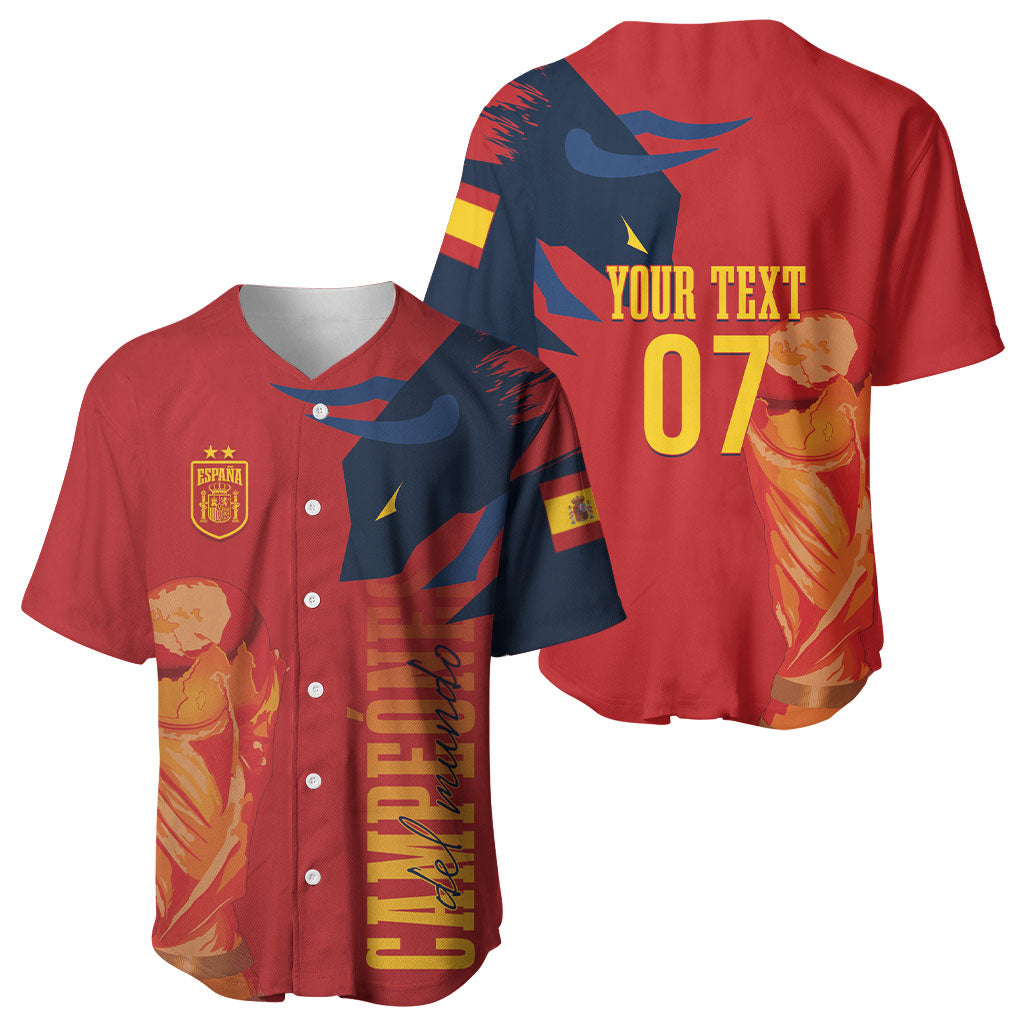 La Furia Roja Espana Custom Baseball Jersey Campeones del Mundo 2026