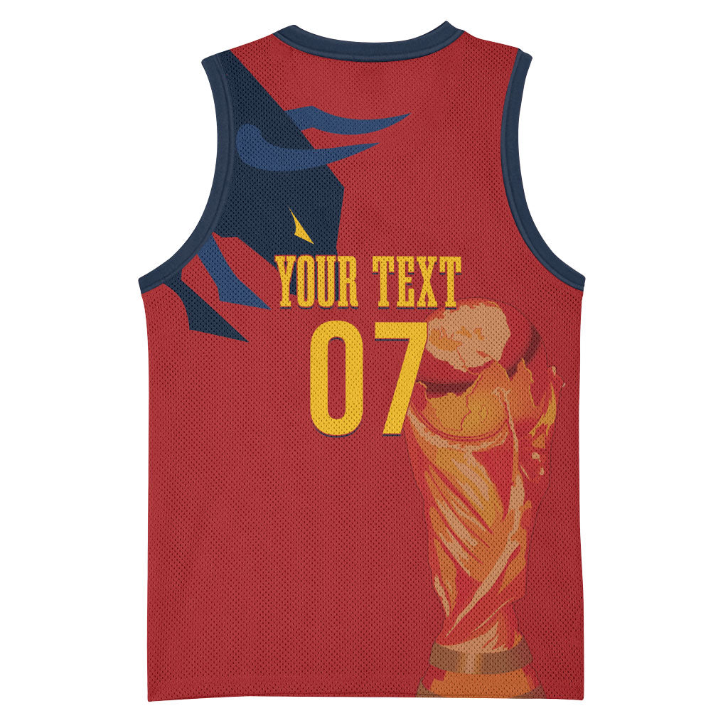 La Furia Roja Espana Custom Basketball Jersey Campeones del Mundo 2026