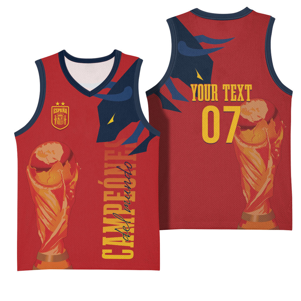 La Furia Roja Espana Custom Basketball Jersey Campeones del Mundo 2026