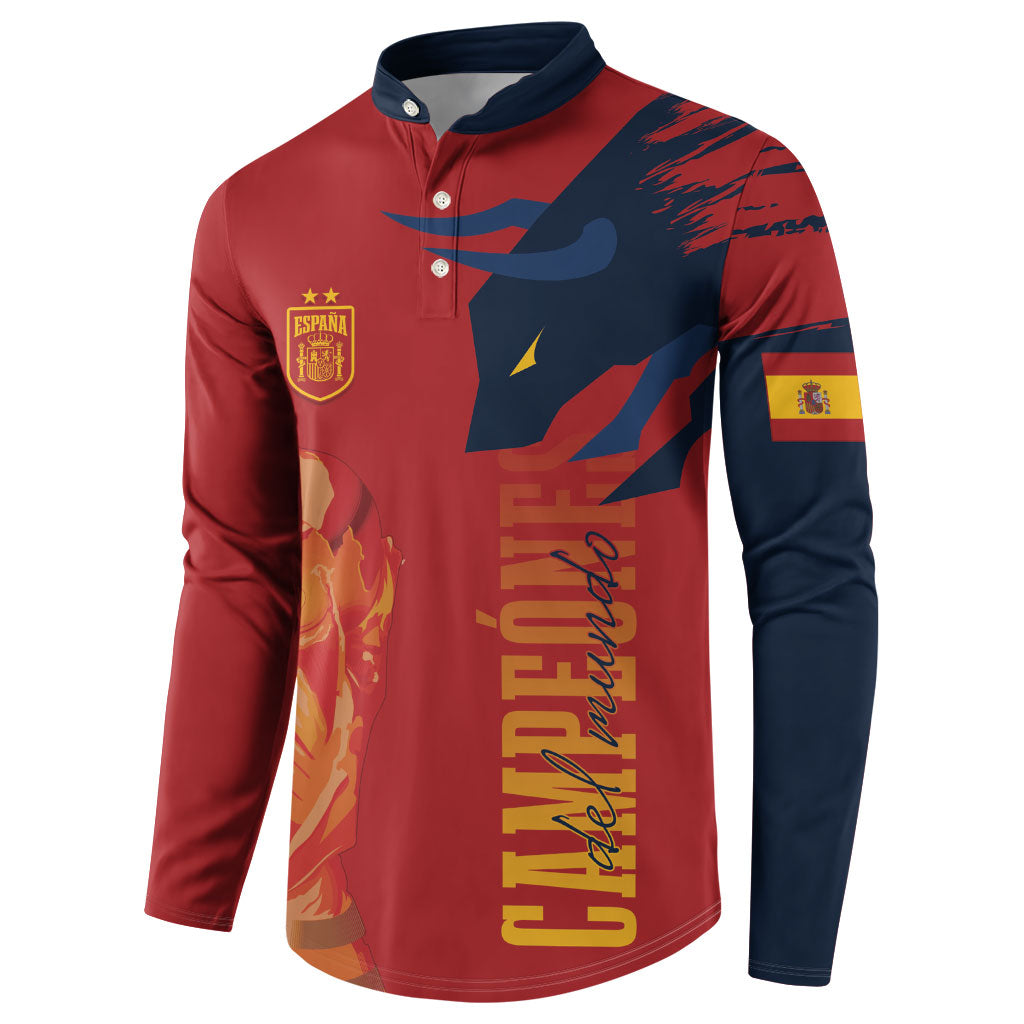 La Furia Roja Espana Custom Button Sweatshirt Campeones del Mundo 2026