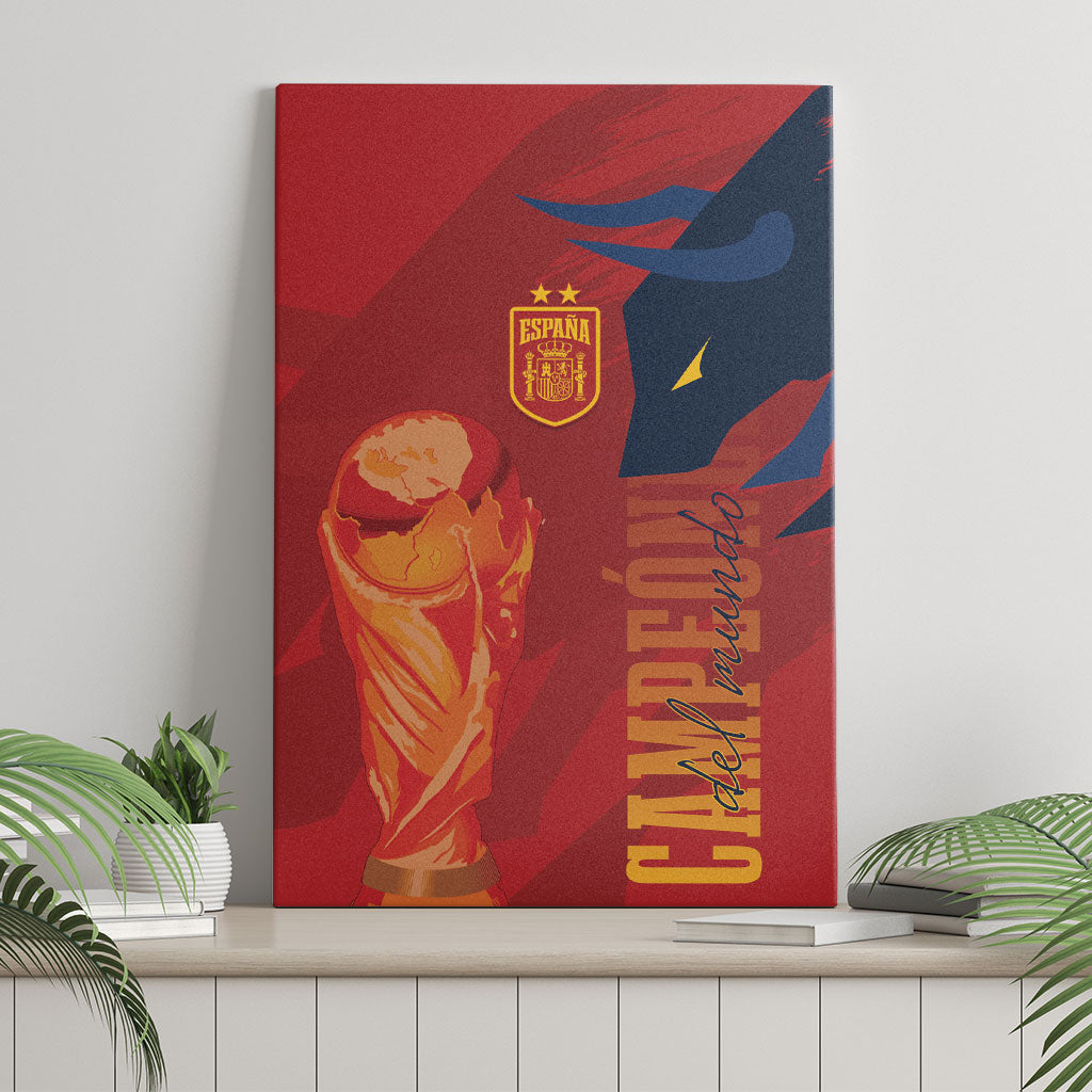 La Furia Roja Espana Canvas Wall Art Campeones del Mundo 2026