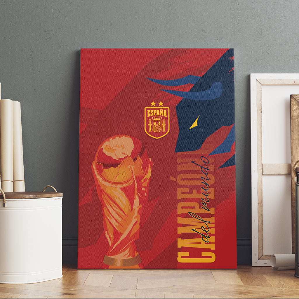 La Furia Roja Espana Canvas Wall Art Campeones del Mundo 2026