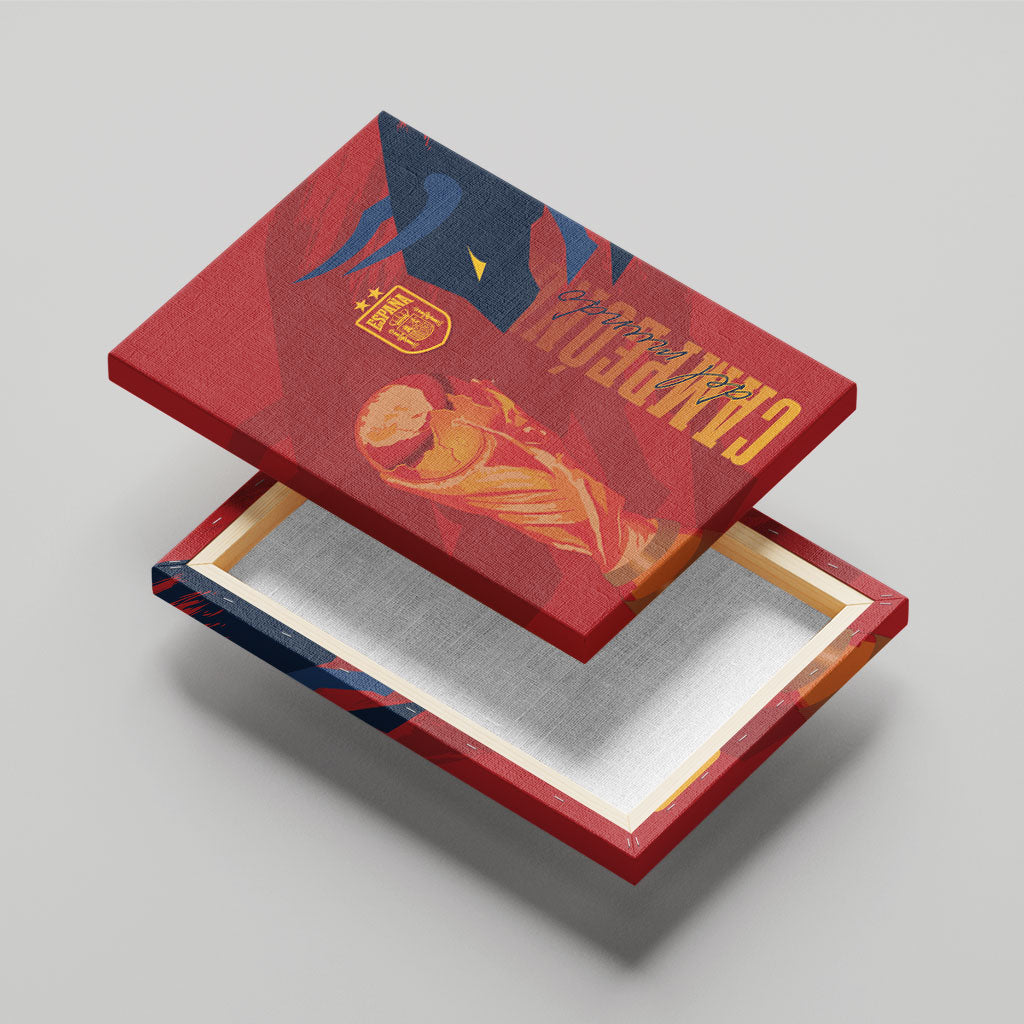 La Furia Roja Espana Canvas Wall Art Campeones del Mundo 2026