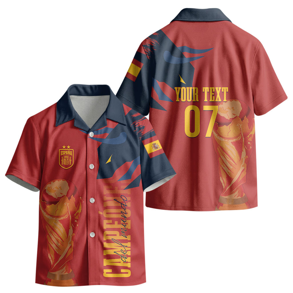 La Furia Roja Espana Custom Kid Hawaiian Shirt Campeones del Mundo 2026