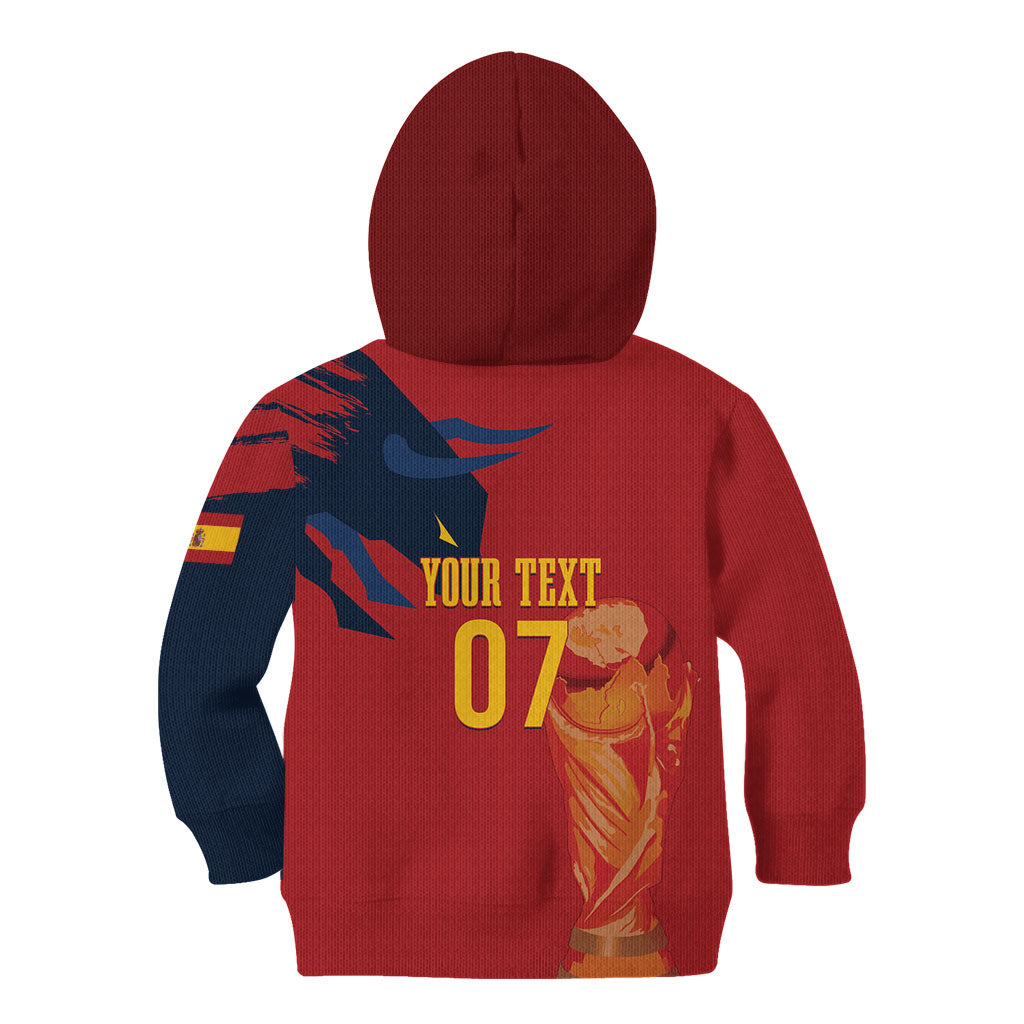 La Furia Roja Espana Custom Kid Hoodie Campeones del Mundo 2026