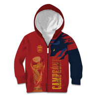 La Furia Roja Espana Custom Kid Hoodie Campeones del Mundo 2026