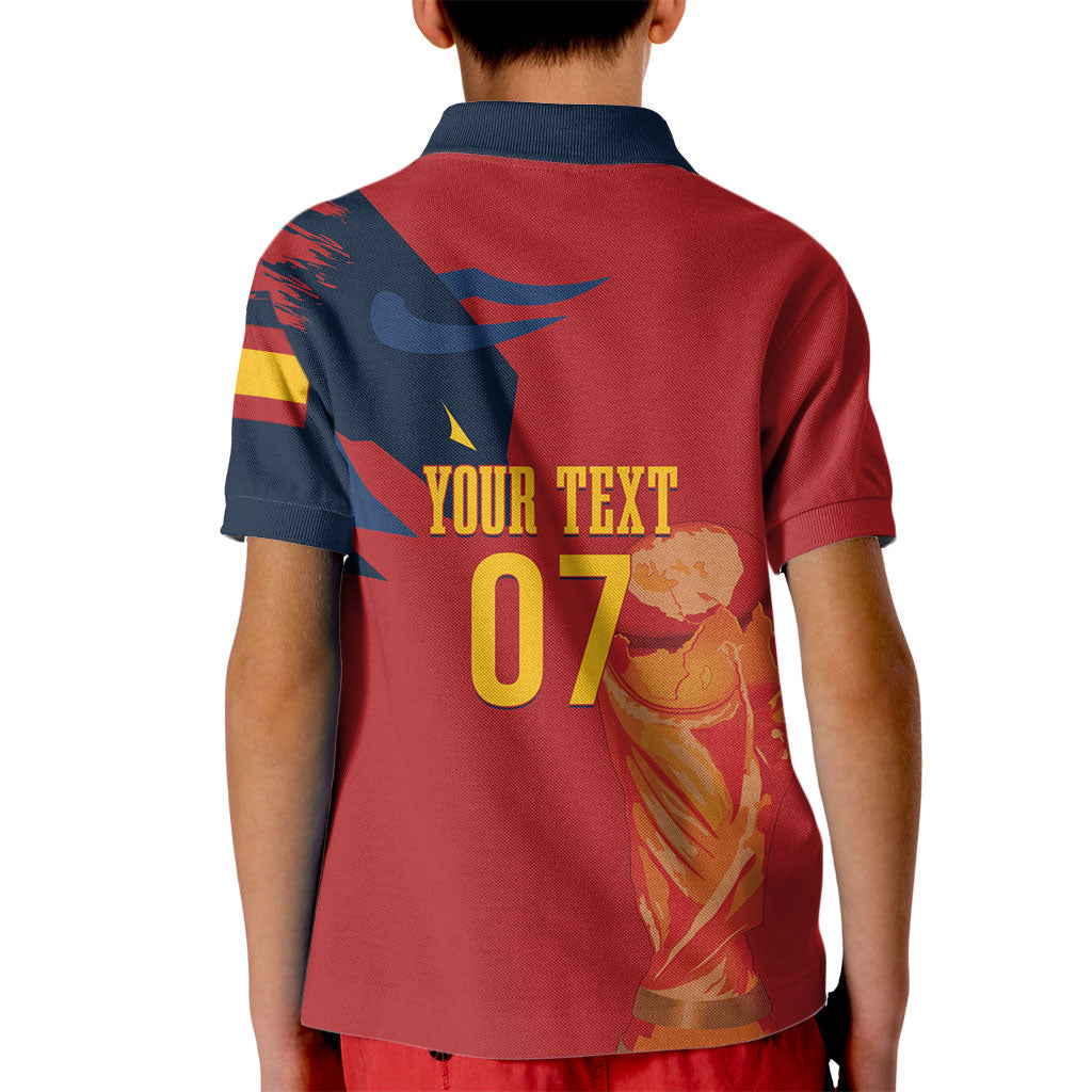 La Furia Roja Espana Custom Kid Polo Shirt Campeones del Mundo 2026