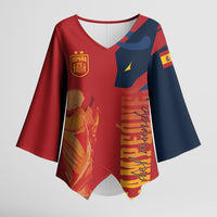 La Furia Roja Espana Custom Kimono Sleeve Blouse Campeones del Mundo 2026