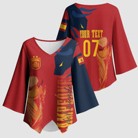 La Furia Roja Espana Custom Kimono Sleeve Blouse Campeones del Mundo 2026