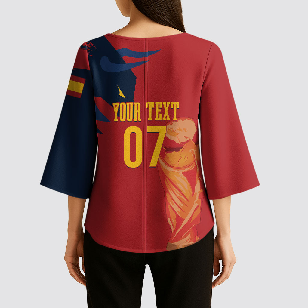 La Furia Roja Espana Custom Kimono Sleeve Blouse Campeones del Mundo 2026