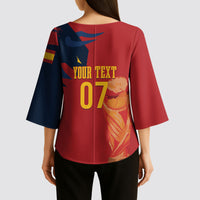 La Furia Roja Espana Custom Kimono Sleeve Blouse Campeones del Mundo 2026