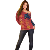 La Furia Roja Espana Custom Off Shoulder Sweater Campeones del Mundo 2026