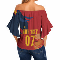 La Furia Roja Espana Custom Off Shoulder Wrap Waist Top Campeones del Mundo 2026