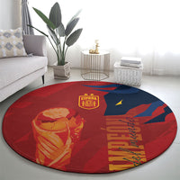 La Furia Roja Espana Round Carpet Campeones del Mundo 2026