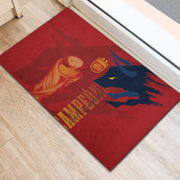 La Furia Roja Espana Rubber Doormat Campeones del Mundo 2026