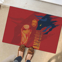 La Furia Roja Espana Rubber Doormat Campeones del Mundo 2026
