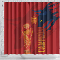 La Furia Roja Espana Shower Curtain Campeones del Mundo 2026