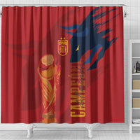La Furia Roja Espana Shower Curtain Campeones del Mundo 2026