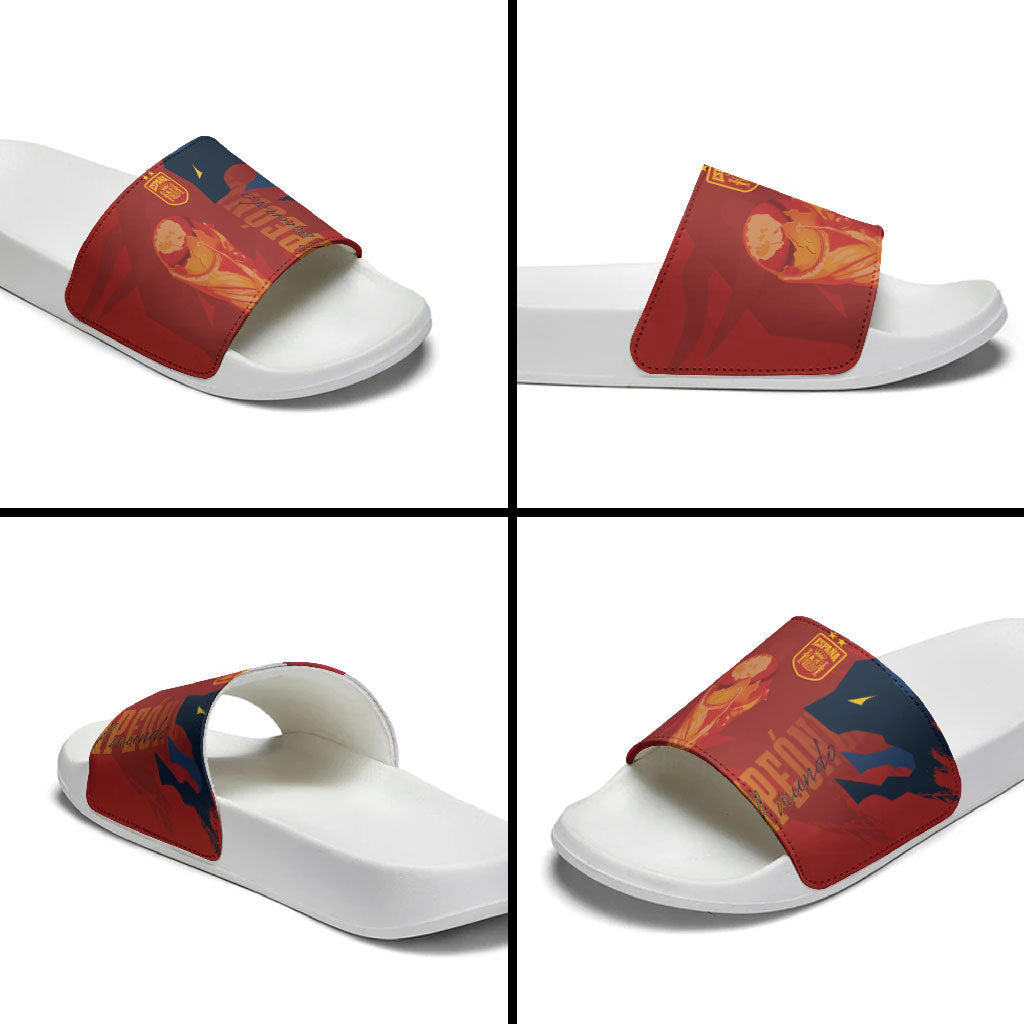 La Furia Roja Espana Slide Sandals Campeones del Mundo 2026
