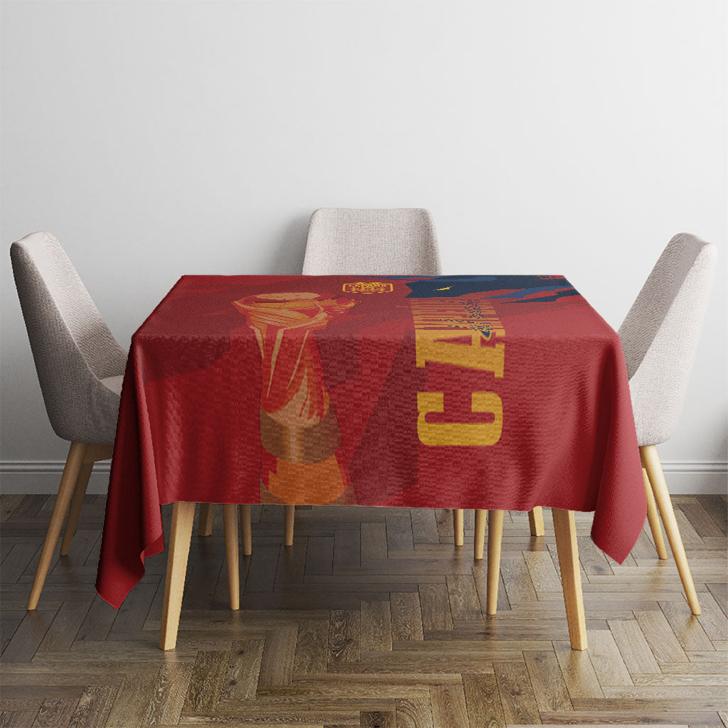 La Furia Roja Espana Tablecloth Campeones del Mundo 2026