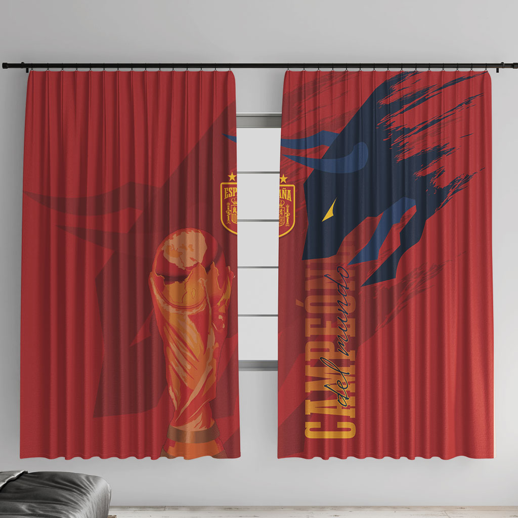 La Furia Roja Espana Window Curtain Campeones del Mundo 2026