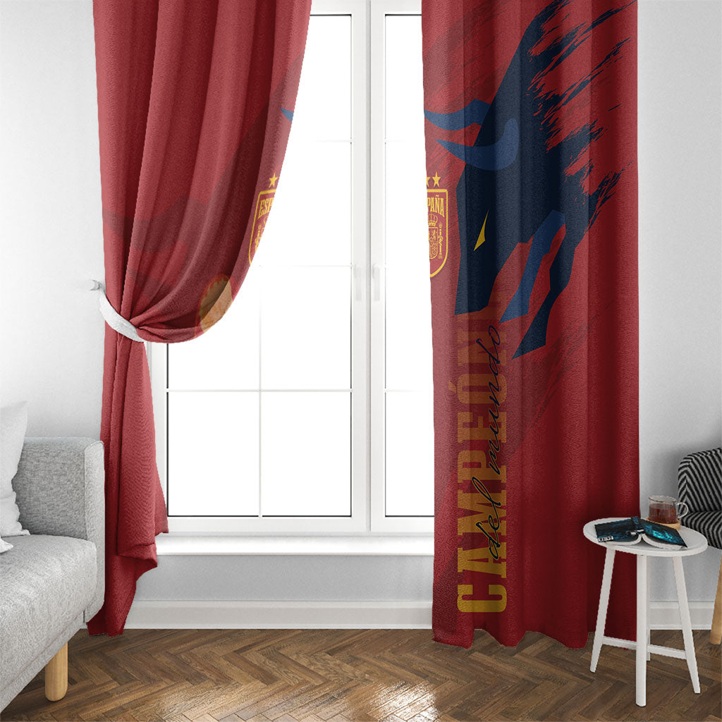 La Furia Roja Espana Window Curtain Campeones del Mundo 2026