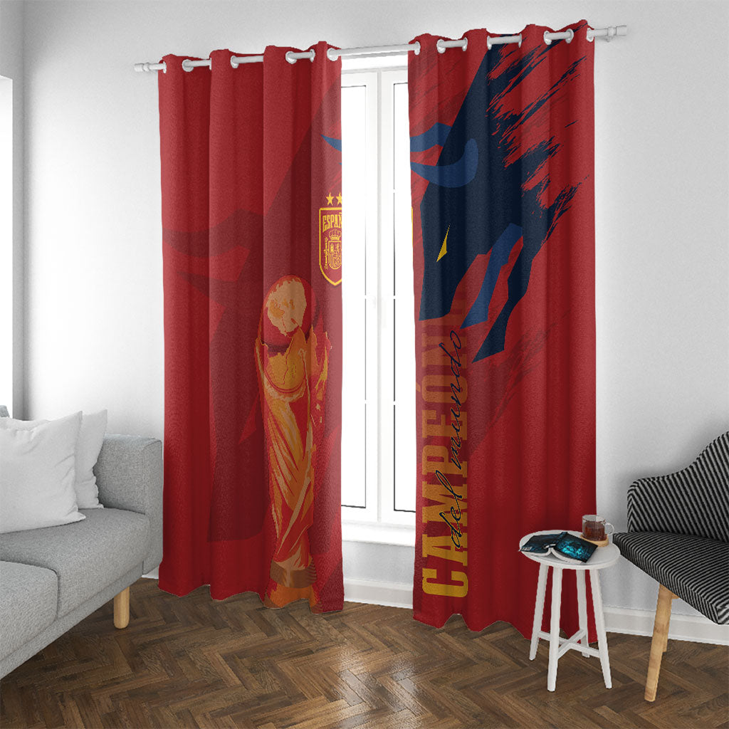 La Furia Roja Espana Window Curtain Campeones del Mundo 2026