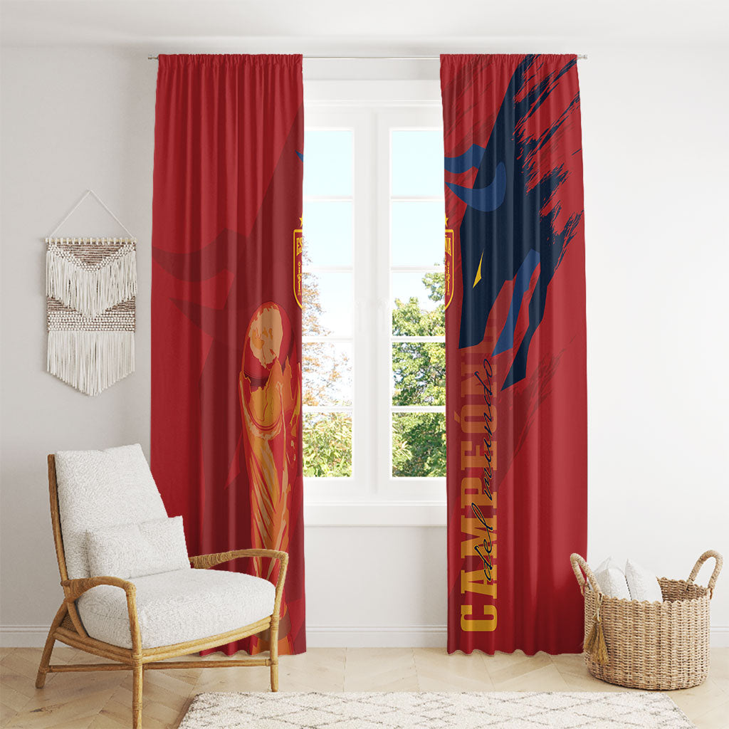 La Furia Roja Espana Window Curtain Campeones del Mundo 2026