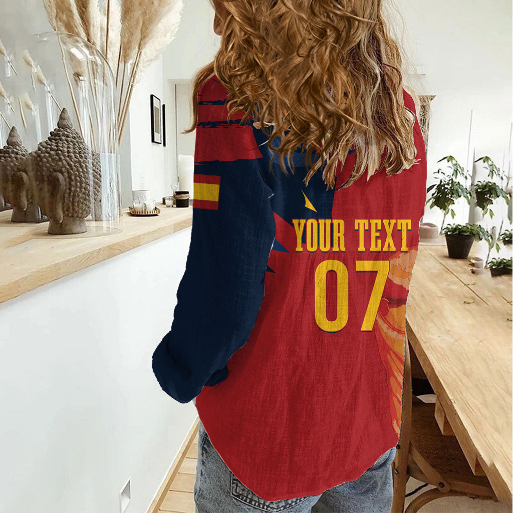 La Furia Roja Espana Custom Women Casual Shirt Campeones del Mundo 2026