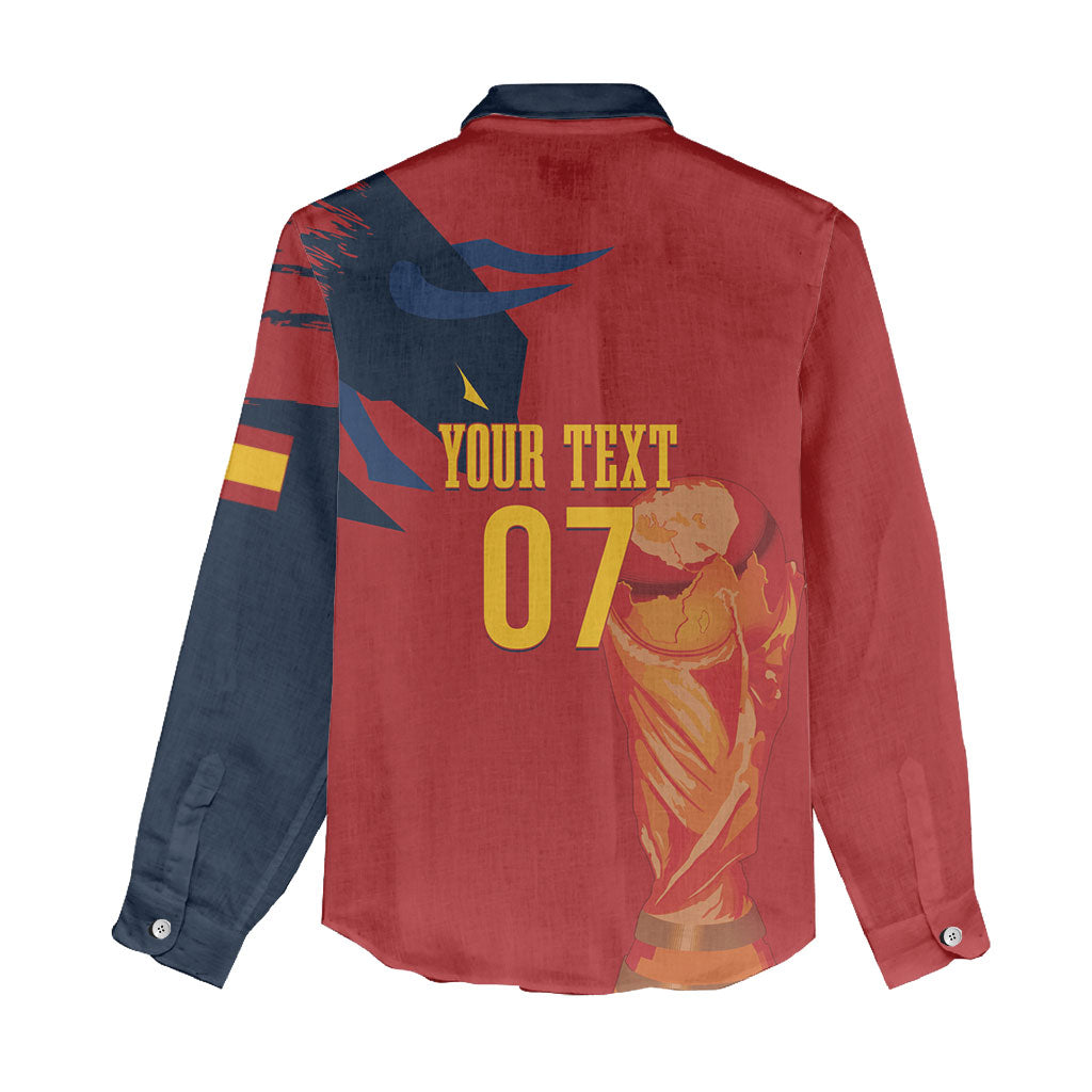 La Furia Roja Espana Custom Women Casual Shirt Campeones del Mundo 2026