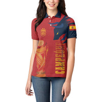 La Furia Roja Espana Custom Women Polo Shirt Campeones del Mundo 2026
