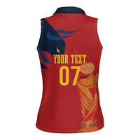 La Furia Roja Espana Custom Women Sleeveless Polo Shirt Campeones del Mundo 2026