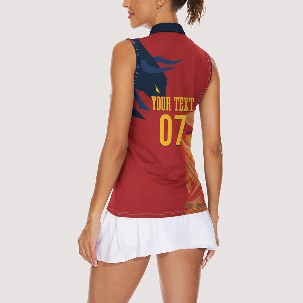 La Furia Roja Espana Custom Women Sleeveless Polo Shirt Campeones del Mundo 2026