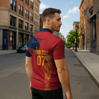 La Furia Roja Espana Custom Zipper Polo Shirt Campeones del Mundo 2026
