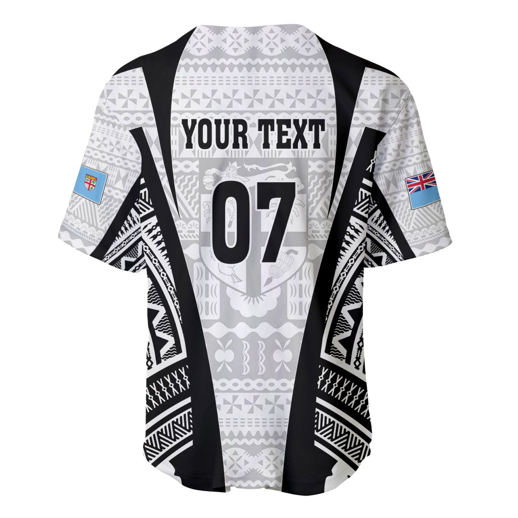 Personalised Fiji Rugby Baseball Jersey 2023 World Cup History Makers - White Ver LT7 - Wonder Print Shop
