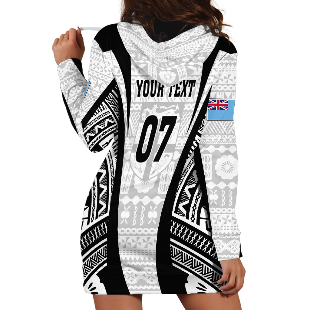 Personalised Fiji Rugby Hoodie Dress 2023 World Cup History Makers - White Ver - Wonder Print Shop