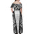 Personalised Fiji Rugby Off Shoulder Maxi Dress 2023 World Cup History Makers - White Ver - Wonder Print Shop