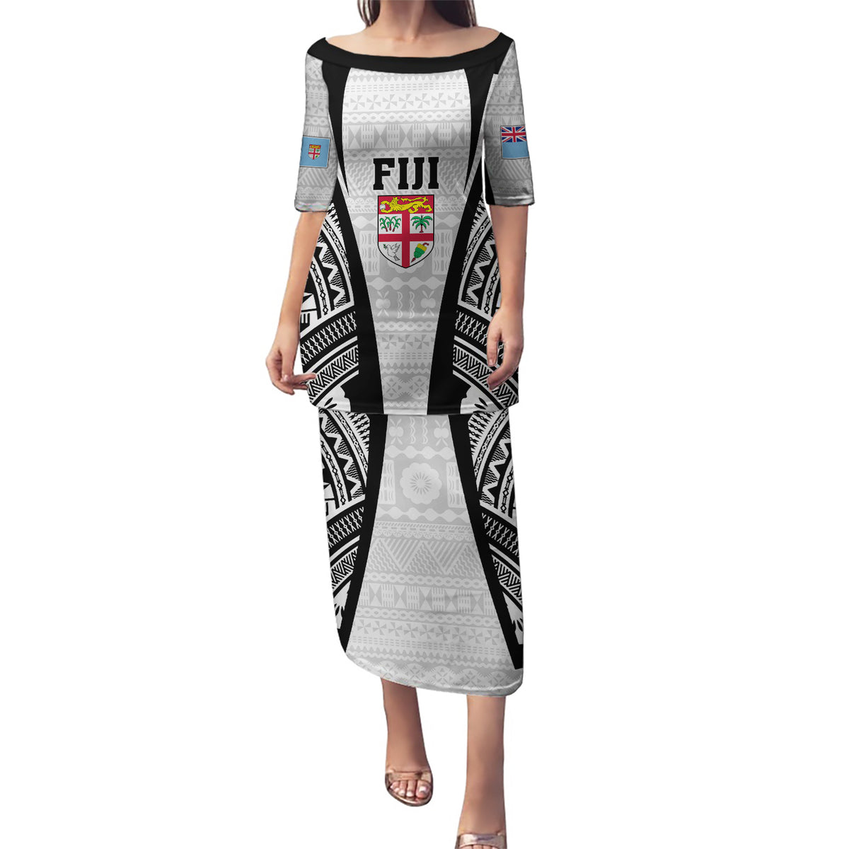 Personalised Fiji Rugby Puletasi 2023 World Cup History Makers - White Ver - Wonder Print Shop