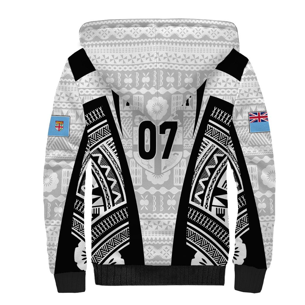 Personalised Fiji Rugby Sherpa Hoodie 2023 World Cup History Makers - White Ver - Wonder Print Shop
