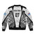 Personalised Fiji Rugby Sleeve Zip Bomber Jacket 2023 World Cup History Makers - White Ver - Wonder Print Shop